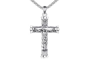 YFN Cross Necklace Sterling Silver Cross Pendant Religious Jewellery Gifts for Women Men Girls Boys