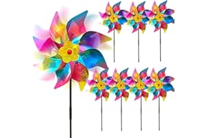 SORZLLUO Vogelabwehr Reflektierende Windmühle,Windräder Vogelabwehr,Taubenschreck Taubenabwehr，Windrad Garten Vogel Vogelschreck,bunte windrad kinder (8Pcs-B)