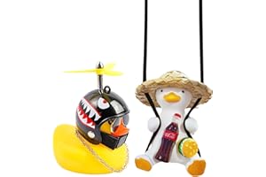 DBAILY Ornement Suspendu De Voiture De Canard De Balançoire,2pcs Ornement De Voiture De Canard Jaune Burger Coca Créatif Pour La Décoration De Voiture Pendentif De Chambre à Coucher De Salon