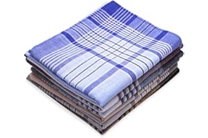 NiceLand Lot de 6 mouchoirs en tissu pour homme - En coton - Mouchoirs traditionnels pour hommes (40 x 40 cm), Colorful, M