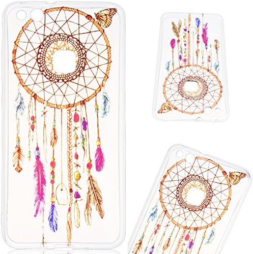 GrandEver Huawei P10 Lite Soft Transparent TPU Back Case Dream Catcher Pattern Silicone Cover Rubber Gel Skin Flexible Bumper Grip Case