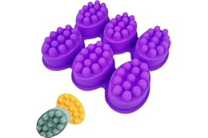 KOMUNJ Massage Seife Form,6 Kavität Silikonform, Haarbürste Silikon Seifenform, für Seifenherstellung,Kerzen Brot Schokolad Eiswürfel