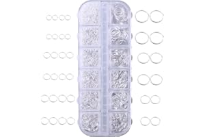 pengxiaomei 1700 Pcs Jump Rings with Box, Silver Jewellery findings for DIY Jewelry Making Supplies Findings and Necklace Repair (4mm 5mm 6mm 7mm 8mm 10mm)
