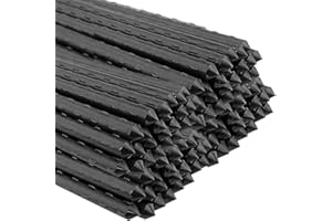 AC – Pack de 96 tutores de Acero plastificado para Plantas – Ideal para el Cuidado de Las Plantas – Varilla para el Cuidado de Las Plantas y arboles – Color Negro (96 uds Ø 0,8 x 150 cm)