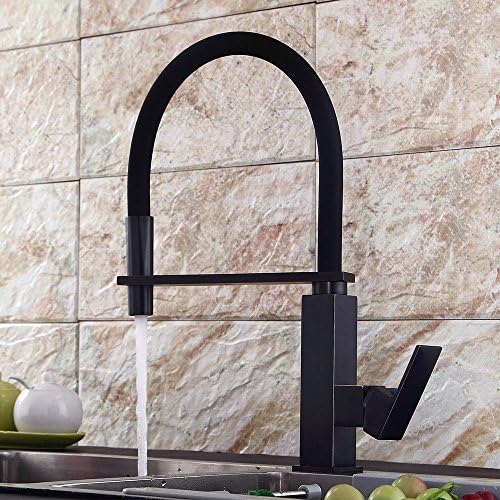 Antique Black Extendable 360 ° Swivel Tap with Pull Out Spray Kitchen Sink Mixer Tap Single Lever Mixer Sink Tap Oil Rubbed Bronze – Brushed Brass