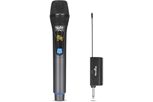 MicrocKing Wireless Microphone Wireless Microphone System Dynamic Handheld Mic with Rechargeable Receiver for Conference Weddings Church Stage Party Karaoke