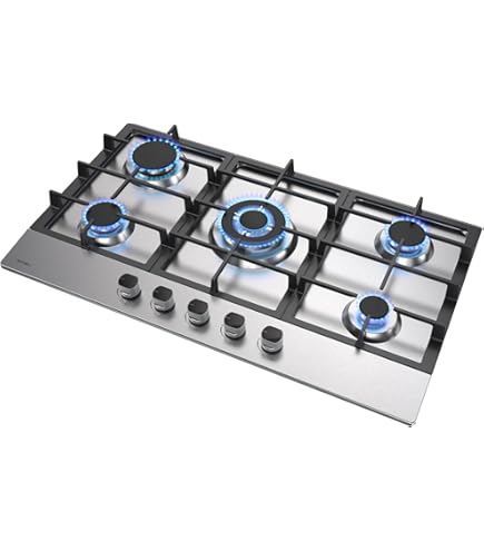 Piano Cottura Induzione 90 Cm Piano Cottura STAYLUX Da Incasso A Gas 5 Fuochi 90 Cm Inox/Ghisa M9 Piano Cottura 2 Fuochi Gas - Foto 5