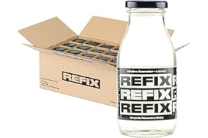 Bebida de Recuperación REFIX – Base Agua del Mar, Baja en Calorías, Orgánica, Sin Azúcar Añadido, Vegana, Electrolitos y Sales Minerales Naturales del Mar - Sabor Limón - Pack de 24 Botellas
