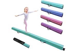 Gmypic Poutre Gymnastique Pliable 240/270/300 cm, Surface en Cuir PU, avec Sac de Rangement Fond Antidérapant, Poutre de Gymnastique Mousse pour Gymnases Enfants et Adultes