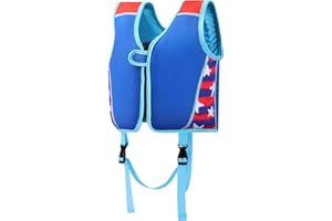 WYTBABY Kamizelka pływacka dla dzieci, neoprenowa kamizelka wypornościowa, pływająca kamizelka pływacka z regulowanym paskiem, kamizelka pływacka, odpowiednia dla dzieci w wieku 11-30 kg, 1-6 lat, dla małych chłopców, dziewcząt