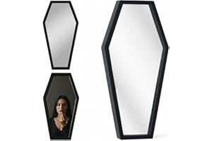 MIJOMAtrumna gotycki dekoracyjny obraz w kształcie trumny, idealny dla łazienki i sypialni, 38 x 18 x 1,2 cm, drewniana rama, matowa czerń