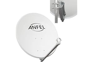 ANFEL Parabola Satellitare 80 cm Supporto Disco in Ferro - Disco in Acciaio - Ideale per Zone Ventilate e per Ricevere i Canali MySky Sky HD SkyQ 4K Tivusat tivùsat UHD