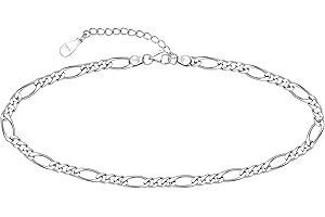 CHIC & ARTSY Damen Fußkettchen Armband 925 Sterling Silber Kette Strand Sandale Barfuß verstellbares Geschenkbox