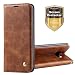 Produktbild Galaxy S8 Plus / S8+ Hülle, Ferlinso Elegantes Retro Leder mit [Schutzfolie] Identifikation Kreditkarte Schlitz Halter Schlag Abdeckungs Standplatz magnetischer Verschluss Kasten für Samsung Galaxy S8 Plus / S8+ (Braun)