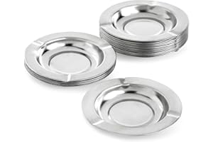 Juvale - Posacenere rotondo in acciaio inox (confezione da 24)