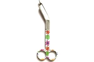 PANTHER SURGICAL Forbici per bendaggi Lister in acciaio inox, 14 cm, multicolore, per primo soccorso e primo soccorso (motivo floreale multicolore)