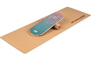 BoarderKING Indoorboard Classic - Tavola di Equilibrio per Surf e Skate Indoor, Tavola Propriocettiva per NeuroMuscular Response Training, incl. Tappetino Protettivo