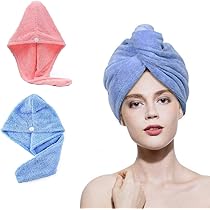2 Asciugamani Turbante Per Capelli Con Orecchie - Microfibra Assorbente - Foto 6