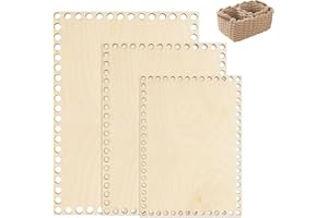 Aweisile Fondo del Cestino in Legno 3 Pezzi Cestino Fondo in Legno Fondo Cesto in Legno Base in Legno per Uncinetto Fondo all'Uncinetto in Legno Fondo Cestino in Legno per Uncinetto