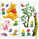 Zuolanyoulan Winnie the Pooh Muster Wandsticker Kinder Schlafzimmer Wandtattoos Wohnzimmer Dekorativen Entfernbare Wandaufkleber Raum Dekor Wall Sticker - 3