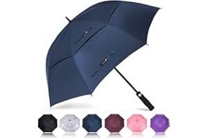ZOMAKE Regenschirm Groß L/XL/XXL - Großer Golf Umbrella Sturmfest für 1-3 Personen - Golfschirm Gross Automatik Auf Und Zu,Übergroß Doppelt Überdachung Stockschirm Mit Tragegurt Für Herren