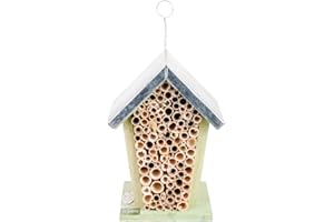 ESSCHERT DESIGN Esschert, Casetta di Design per api e Insetti, con Anello Metallico, da Appendere o poggiare, ca. 15,2 cm x 12,7 cm x 20 cm