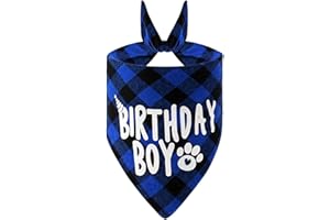 Oruola 71 cm Hundehalstuch, Lang Hunde Halstuch, Hund Geburtstag, Hundehalstuch Personalisiert Geburtstagsdekoration für kleine mittelgroße und große Hund, Blaue und Schwarze Streifen Hunde Bandana
