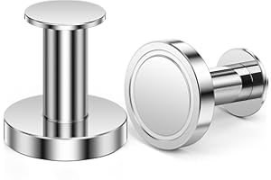 logei Crochet Aimanté Puissant 40 KG(88 Lbs) Porte Manteau pour Porte, 2 Crochets Muraux Argentés, Aimants pour Réfrigérateur de Type Pin pour Les Armoires, etc.