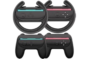 HEYSTOP Volanti per Nintendo Switch 2 Joy-Con Volanti da Corsa con Joycon Mario Kart 8 Deluxe 4 in 1 Cover Grip per Volante Switch 2 Accessori per Controller Joy-Con