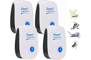 AILEDA Ultradźwiękowy dla Myszy 4 Pack, Ultradźwiękowy Odstraszacz Ultradźwiękowy Odstraszacz dla Myszy, Szczurów, Owadów, Komarów, Karaluchów, Pluskwy, Pchy, Mrówki, Gryzonie wewnętrzne