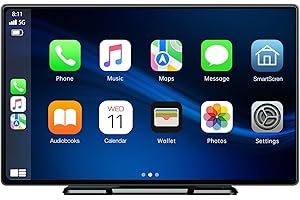 BESTYKS 9 Inch Portable Wireless Apple Carplay Car Stereo Android Auto, Touchscreen Car Radio with Airplay Siri Voice Control Bluetooth Hands-Free & Backup Camera（Camera Not Included）