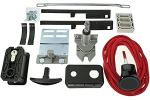 Hörmann Noir Lot de poignées de porte avec verrou dans un ensemble complet/pour les portes sectionnelles de type LTE40, EPU40 et LPU 40