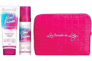 Les Secrets De Loly – Lot Kurl Fusion & Cloud Fusion + Trousse – Crème Gel & Mousse coiffante – Hydratation, nutrition, définition, fixation longue durée – Ingrédients naturels – 250ml & 200ml