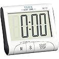 Baskety Digital Kitchen Timer & Stopwatch, Large Digits, Loud Alarm, Magnetic Stand (White) DC101
