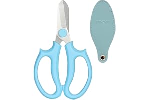 YYG Floral Shears, Premium Steel Garden Pruning Shears Floral Fruits Leaf Scissors Hand Pruner Snip Trimming Tool for Gardening Flower (Blue, 6.5)
