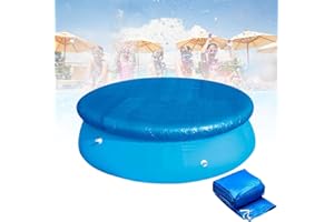 TAZZOR Poolabdeckung Rund 244 cm Pool Abdeckplane Wasserdicht und Staubdicht Pool Cover PE Solarabdeckung für 244cm Rund Easy Set Pool(244cm)