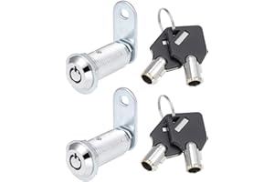 Recogwood 2 serrature tubolari a camma, 40 mm, serrature di sicurezza per porte, cassette postali, cassetti, armadietti, cassette delle lettere, chiavi diverse