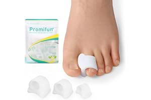 Promifun Toe Spacers Correct Toes - 12 Pack Toe separators for Overlapping Toes Women and Men, Correct Toes, Big Toe Alignment, Bunion Relief, Hammer Toe Straightener(3 Size, White)