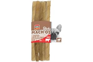 Riga - Mach'os - Bâtonnet Torsadé - Friandise Chien - Peau De Buffle - Riche en Protéines - Hygiène Buccale - Mastication Et Récompense - pour Petit Chien - x 10