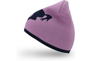 AnJuHoPa Bonnet tricoté pour Fille Douce avec Motif Cheval ou Strass étoile Rose Marine Couleur contrastée pour la Taille de la tête 45 cm-54 cm Filles