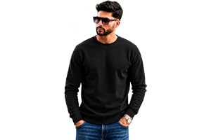 Mack Jonney Men's Solid Winter Sweatshirt|Soft Fleece Fabric Full Sleeve Round Neck Sweatshirt|Stylish Casual Wear for Men-mj-281