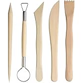 Longivia&reg; 5 Pieces Air Drying Clay Tools in Beech Wood &ndash; Modelling Sticks Polymer Clay or Sculpd &ndash; Kit Engobes for Cold Ceram