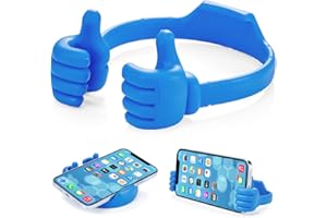 Kinizuxi Thumbs Up - Support de téléphone portable universel pour téléphone portable - Pour bureau, gadgets amusants - Support de téléphone portable pour iPhone, iPad, Samsung et plus encore - Bleu