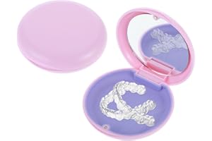 Bewudy Gniazdo na aparaty ortodontyczne, puszka z klamrą magnetyczną, pudełko na aparaty ortodontyczne, pudełko na protezy, pudełko na protezy, szyna do zgryzienia, szyna do zgryzienia (różowa)