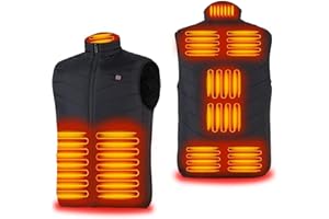 Aunus Beheizbare Weste Herren Damen, Beheizbare Jacke Elektrische Beheizte Weste USB mit 9 Heizzonenm,Heizweste Herren Damen mit 3 Temperaturstufen, No Batterie
