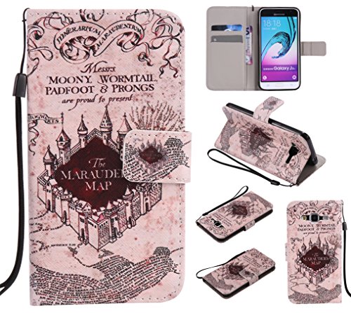 Feeltech Samsung Galaxy J3/J310 Hülle PU-Leder und Brieftasche Bunte Muster Fall mit Magnetverschluss, Hybrid-Kickstand mit Stand-Funktion, schlagen Sie schützende weiche TPU Stoßstangenabdeckung und Kreditkartenhalter für Samsung Galaxy J3/J310 Handgelenk Bügel-Buch-Art-Geldbeutel-Tasche mit 2 In 1 Berühren Sie Stift – Schloss - 8