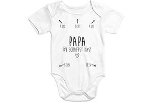 MoonWorks Baby Body Papa du schaffst das Kurzarm Babybody Bio-Baumwolle