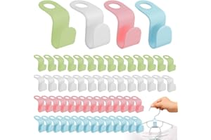 WHYCNJL 60 haczyków na ubrania, oszczędność miejsca, mini wieszaki na ubrania, do organizacji szafy i wieszania ubrań, szalików i kapeluszy (4 kolory)