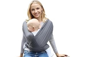 L0FAMY Baby Wrap Carrier, Stretch Baby Wrap Soft & Stretchy, Lightweight, Breathable Hands Free Babies Carrier Sling, Multi-Purpose Stretchy Babies Carriers Suitable for Newborn Infant