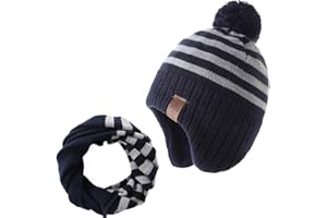 Monimo Jungen wintermütze Stricken Hut Verdicken Ohrenschützer Hut für Kinder